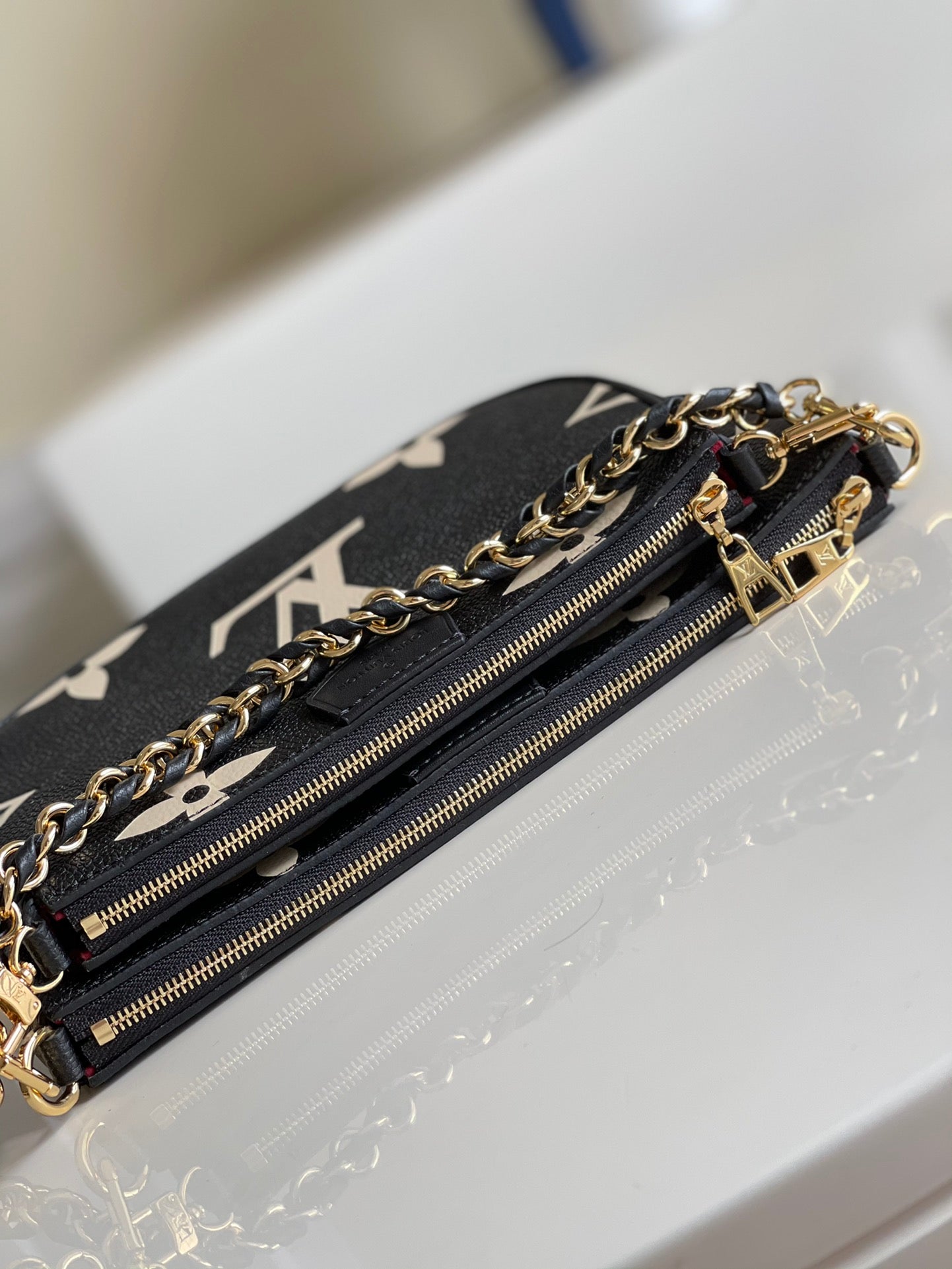 LV Multi Pochette AcGLAMIssoires Monogram Empreinte Black/Cream For Women, WomenÃ¢â‚¬â„¢s Handbags, Shoulder And Crossbody Bags 9.8in/25cm LV M45777