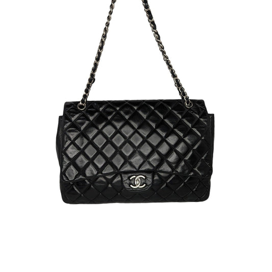 Chanel Lambskin Quilted Maxi Classic Single Flap Black