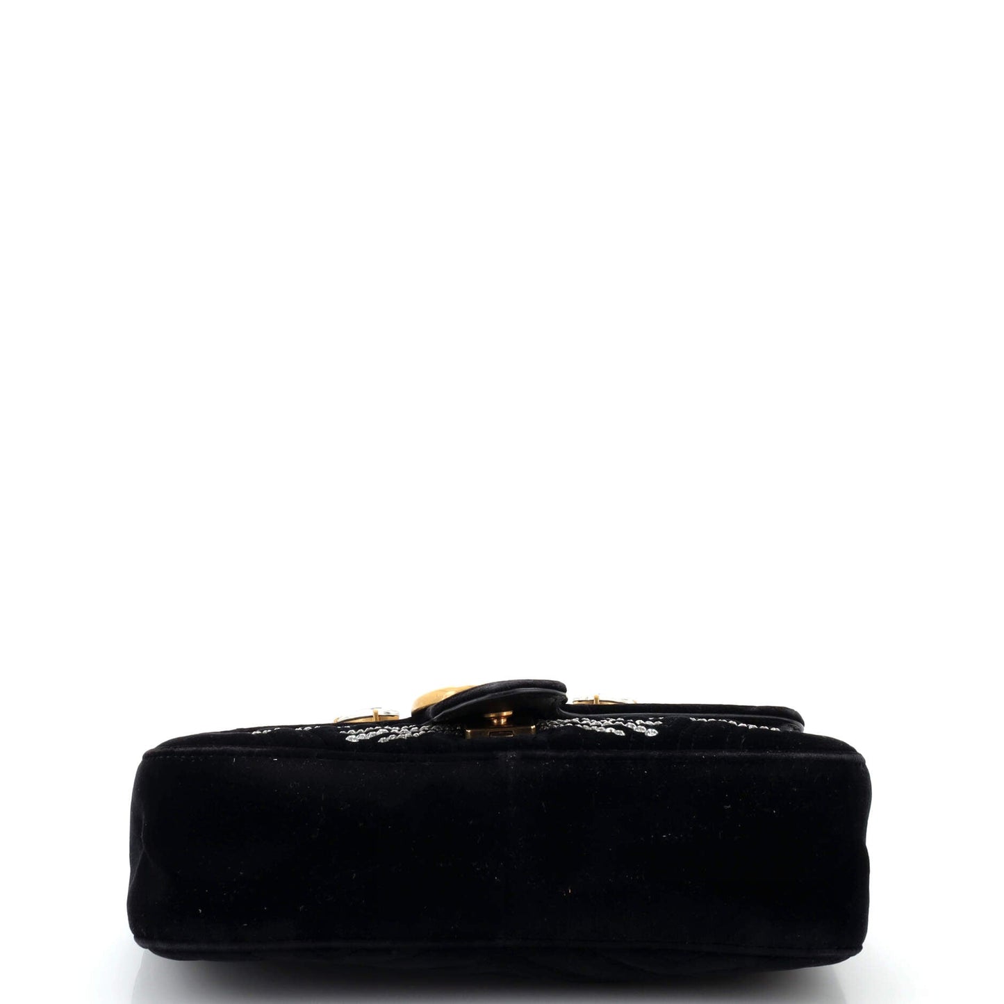 GG Marmont Flap Bag Crystal Embellished Matelasse Velvet Medium
