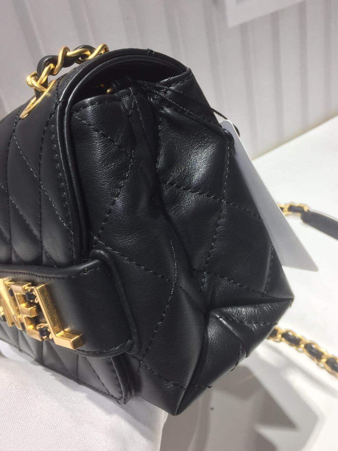 CHLFront Logo Small GlamIap Bag Gold Hardware Black For Women Handbags, Shoulder Bags 8.2in/21cmAS1490