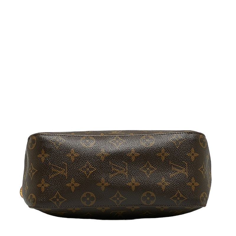 Louis Vuitton Monogram Looping MM Shoulder Bag M51146 Brown PVC Leather Lady Louis Vuitton