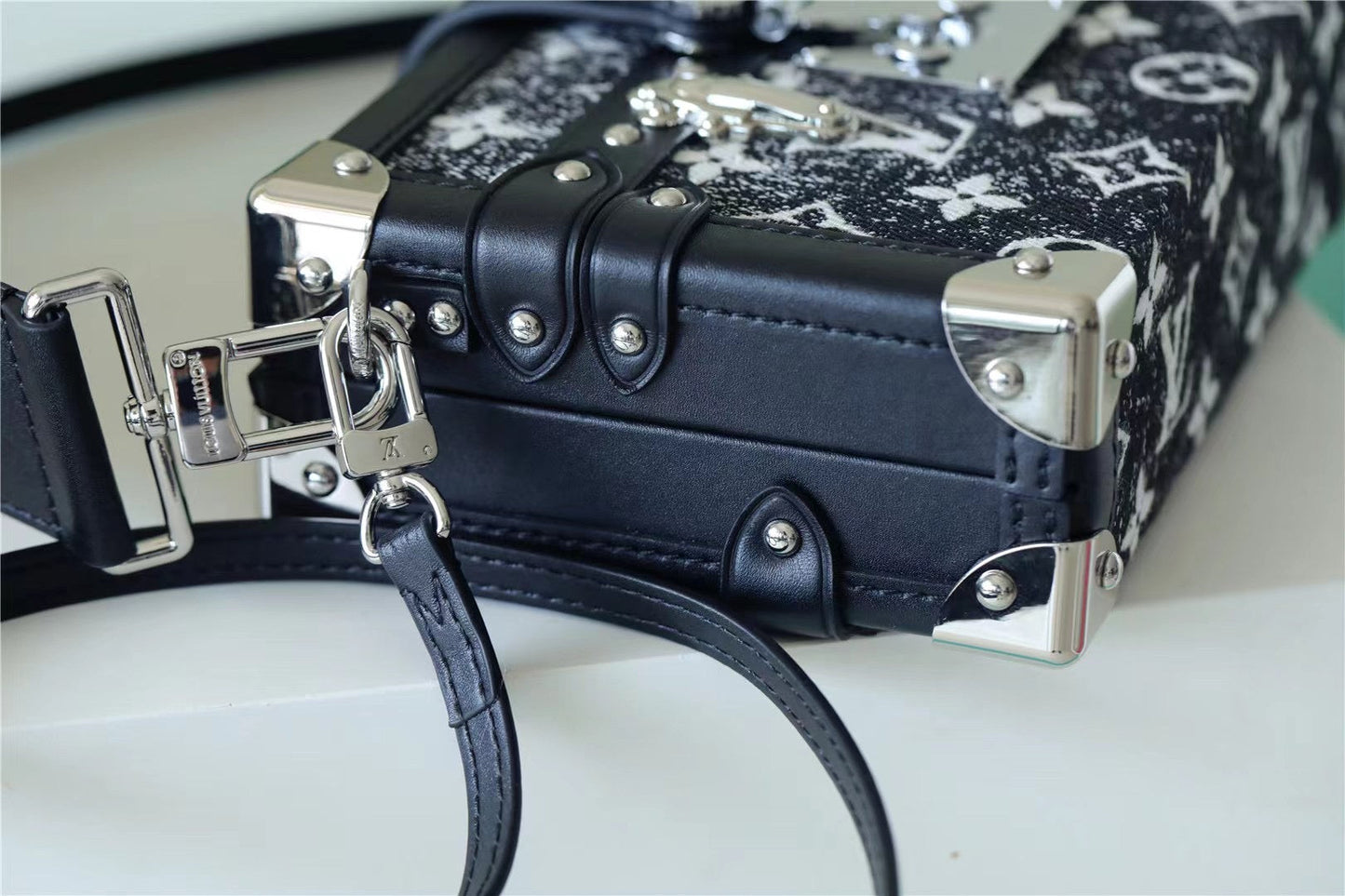 LV Petite Malle Monogram Jacquard Denim Navy Blue For Women,  Shoulder And Crossbody Bags 7.9in/20cm LVÃ‚Â 