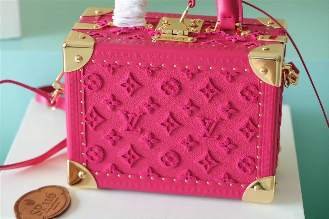 LV Valisette Tresor Monogram Empreinte Pink For Women, WomenÃ¢â‚¬â„¢s Bags, Shoulder And Crossbody Bags 9.4in/24cm LV