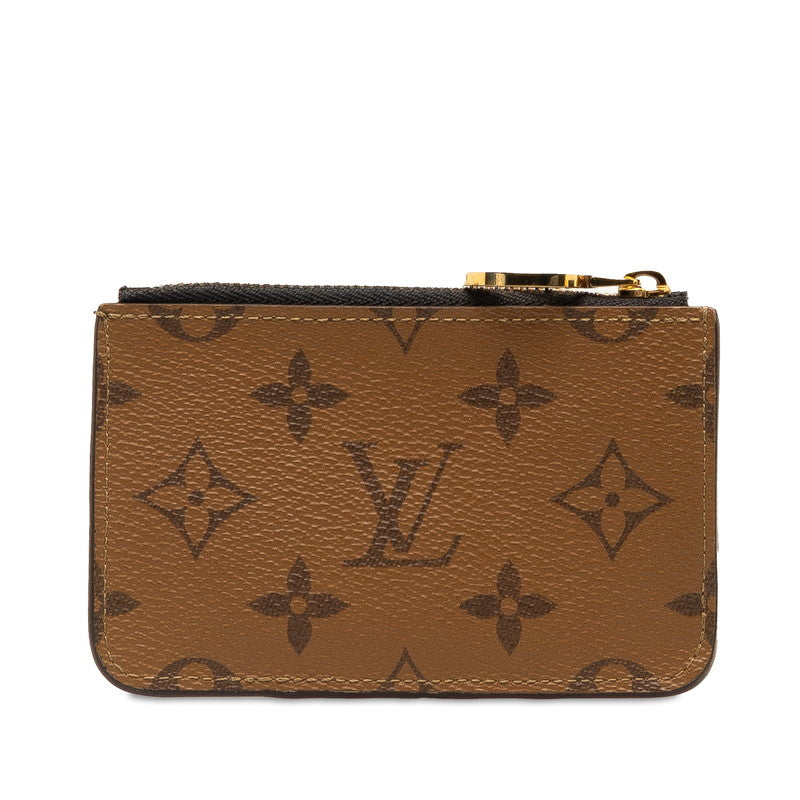 Louis Vuitton Monogram Reversee Porte Jaeger Le Coultre Rome Card Case M81912 Brown Black Leather  Louis Vuitton