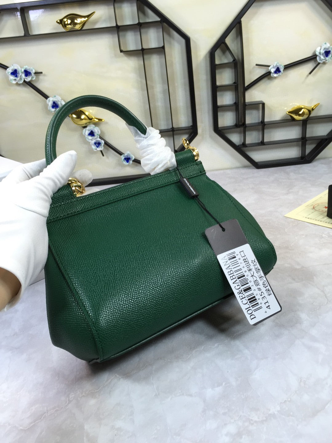 GLAMI MeGLAMIum Sicily Handbag In Dauphine Green For Women 10.2in/26cm GLAMI GLAMI4347A100187399