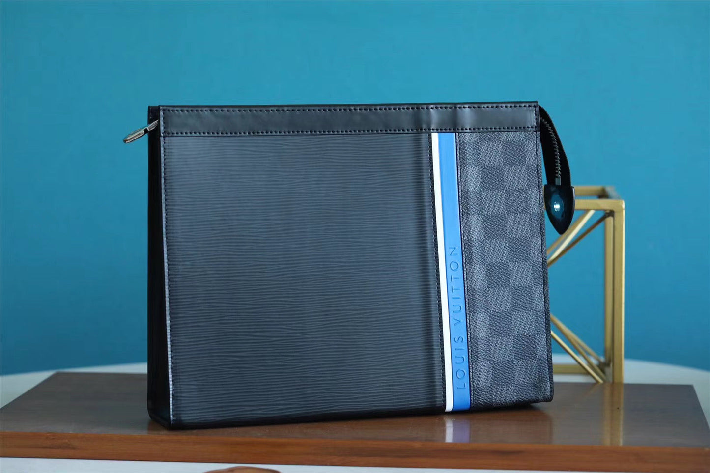 LV Pochette Voyage MM Epi Damier Graphite Canvas Black For Men, Travel AcGLAMIssories 27cm LV M56827