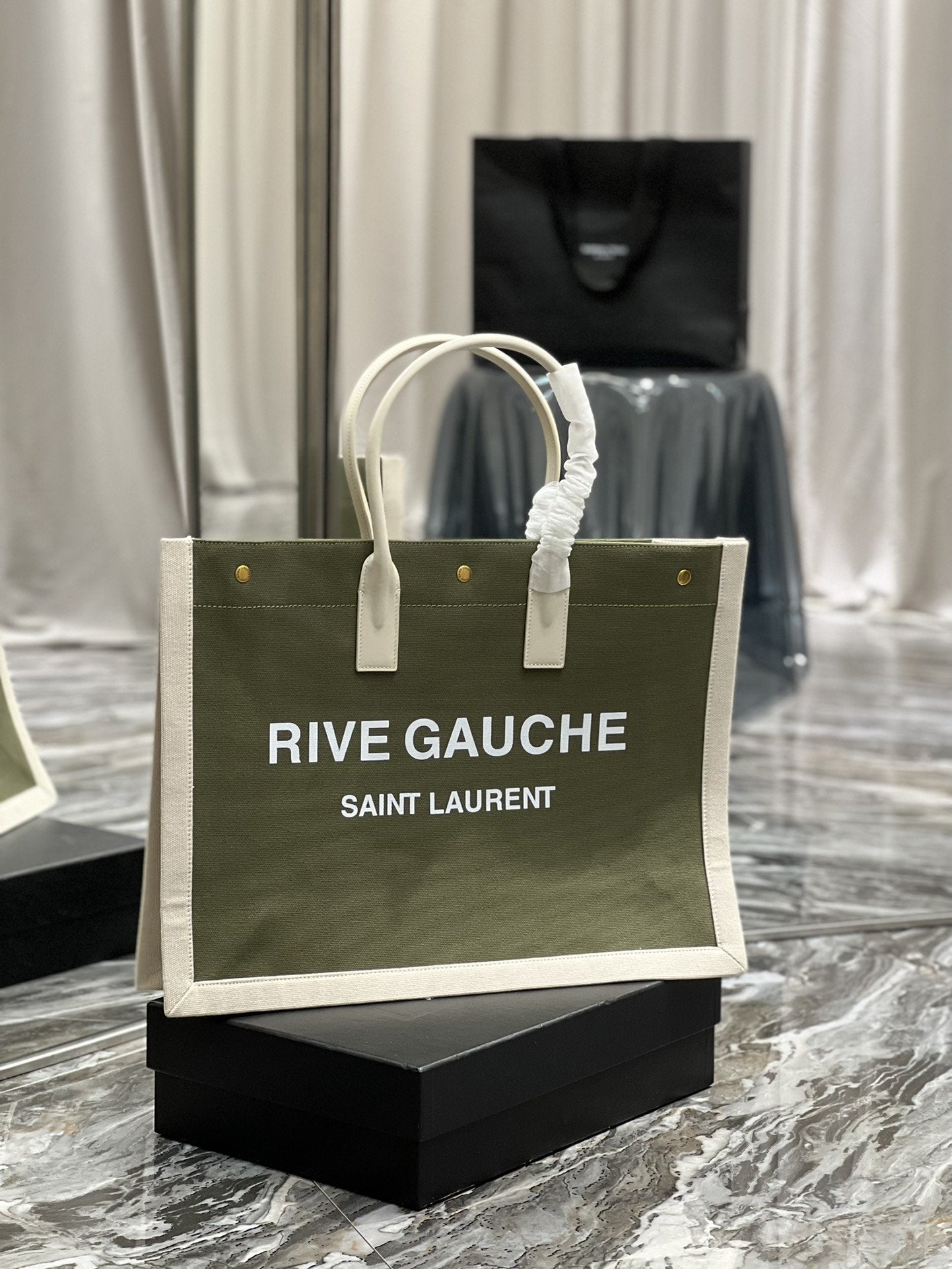 GLAMI Rive Gauche Tote Bag In Military Green For Women 18.9in/48cm YSL