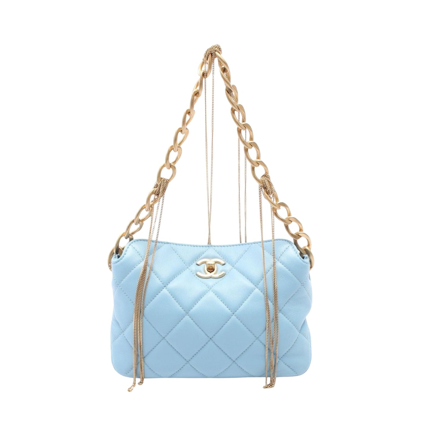 Chanel Luxury Leather Hobo Bag with Metal Fittings