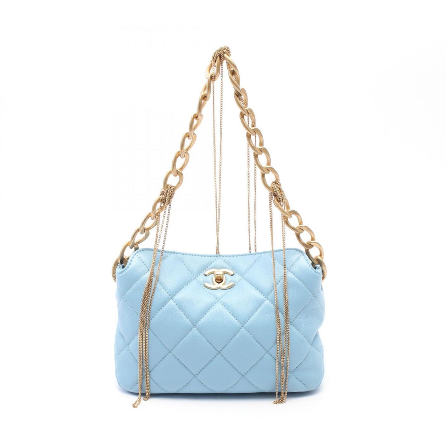 Chanel Luxury Leather Hobo Bag with Metal Fittings