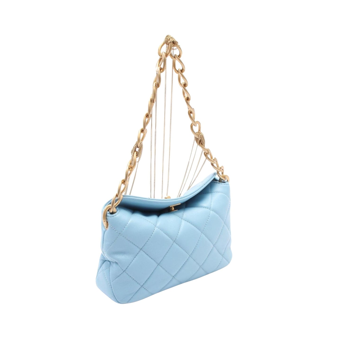 Chanel Luxury Leather Hobo Bag with Metal Fittings