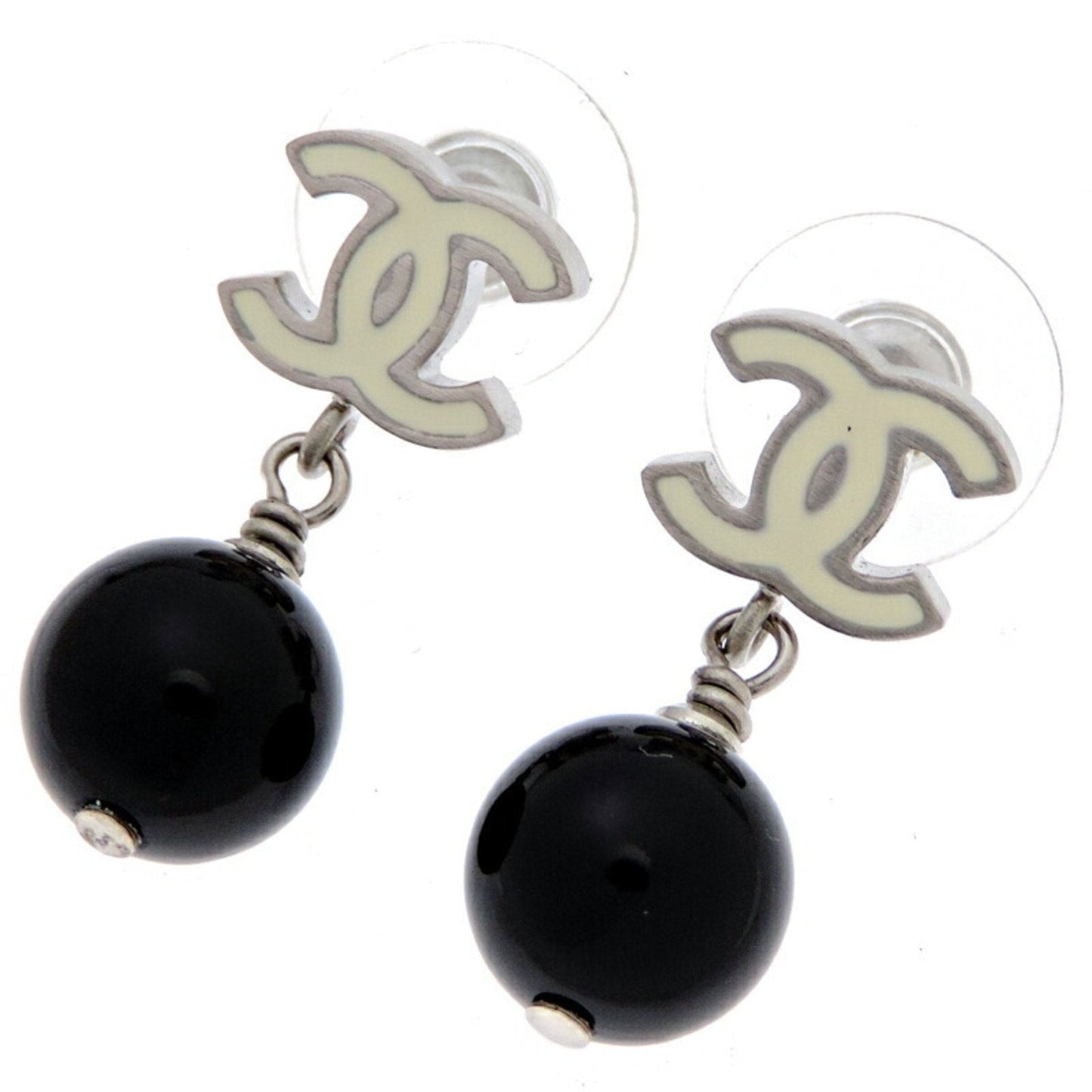 Chanel Coco Mark Plastic Earrings with Box and Dust Bag