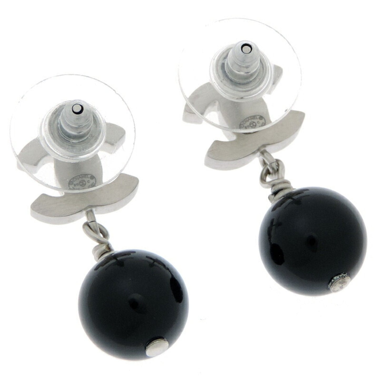Chanel Coco Mark Plastic Earrings with Box and Dust Bag