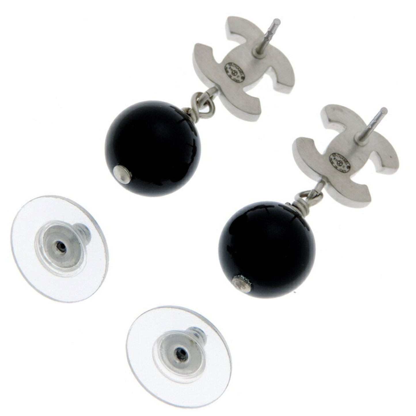 Chanel Coco Mark Plastic Earrings with Box and Dust Bag