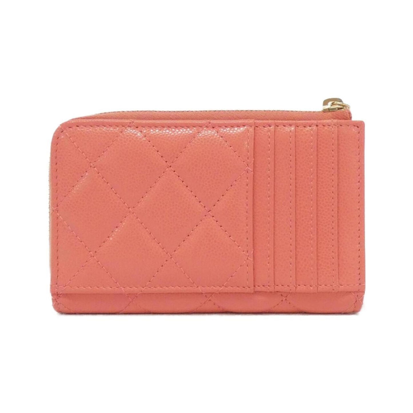 Chanel Leather Zip Around Wallet with Box and Dust Bag