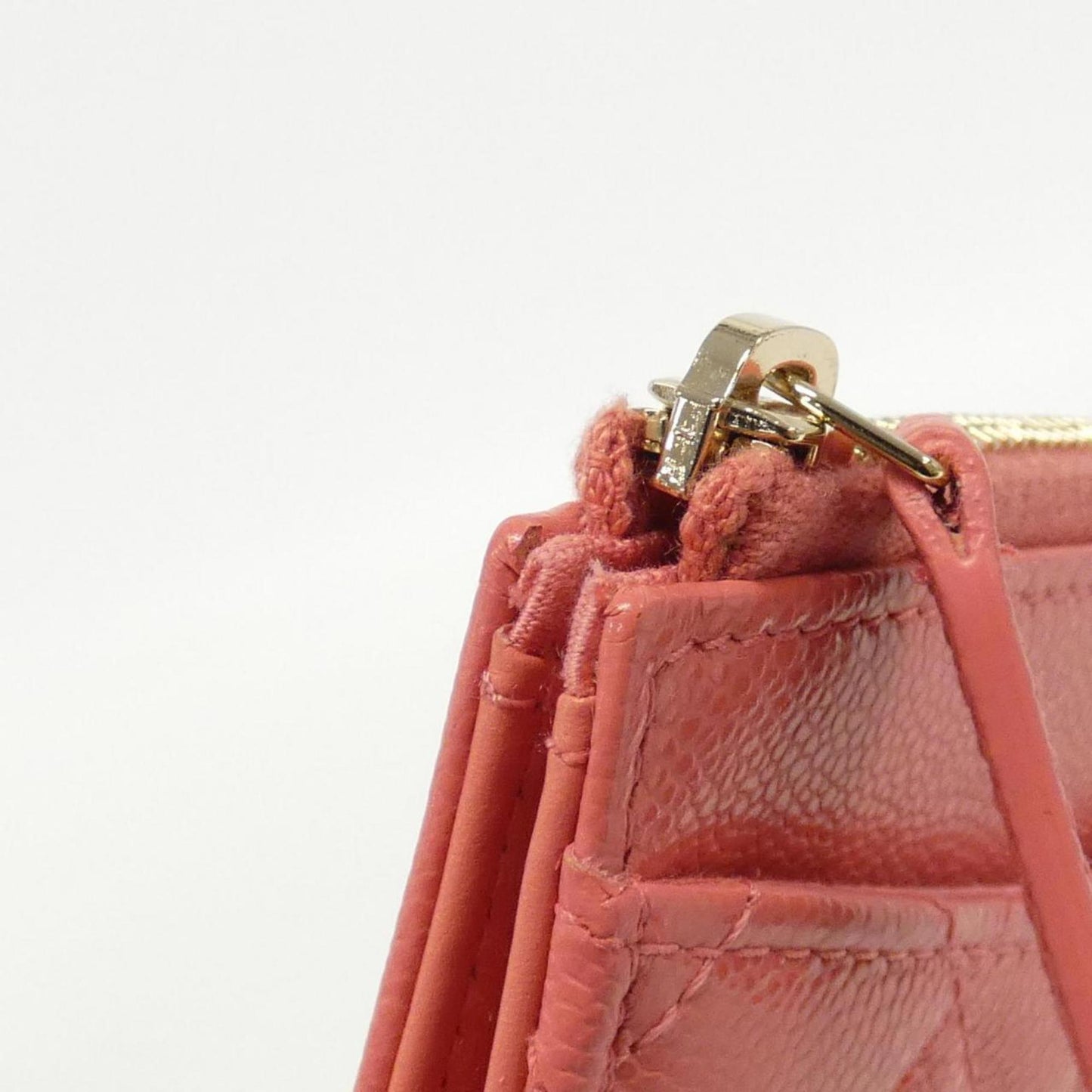 Chanel Leather Zip Around Wallet with Box and Dust Bag