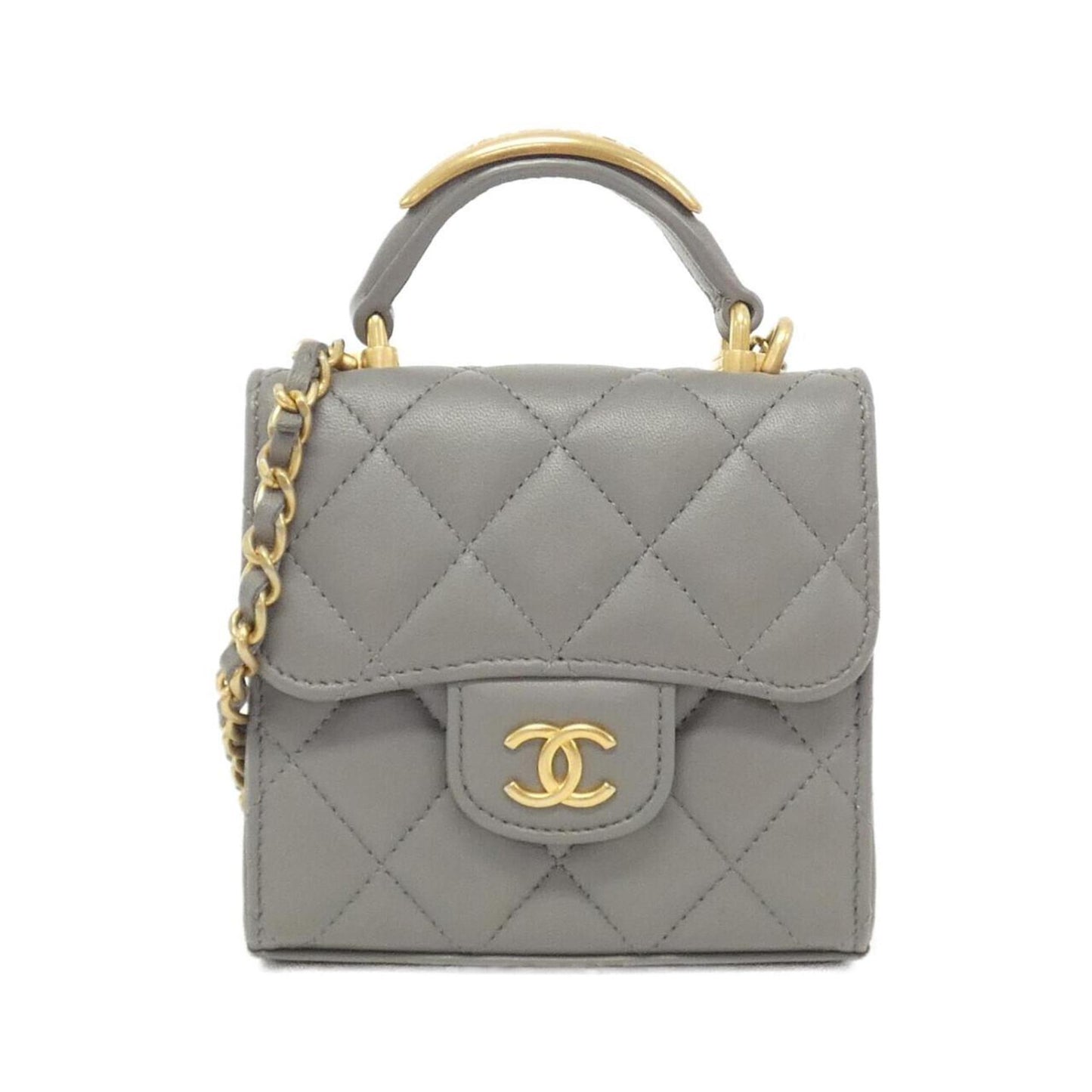 Chanel Leather Handle Bag with Box and Dust Bag