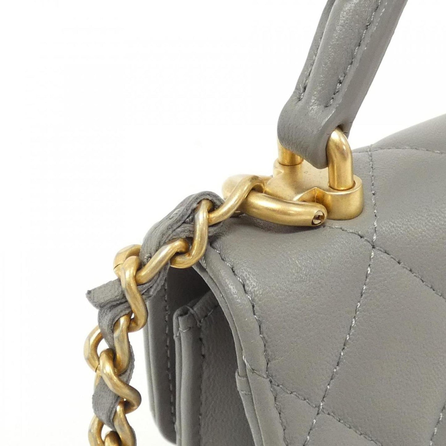 Chanel Leather Handle Bag with Box and Dust Bag