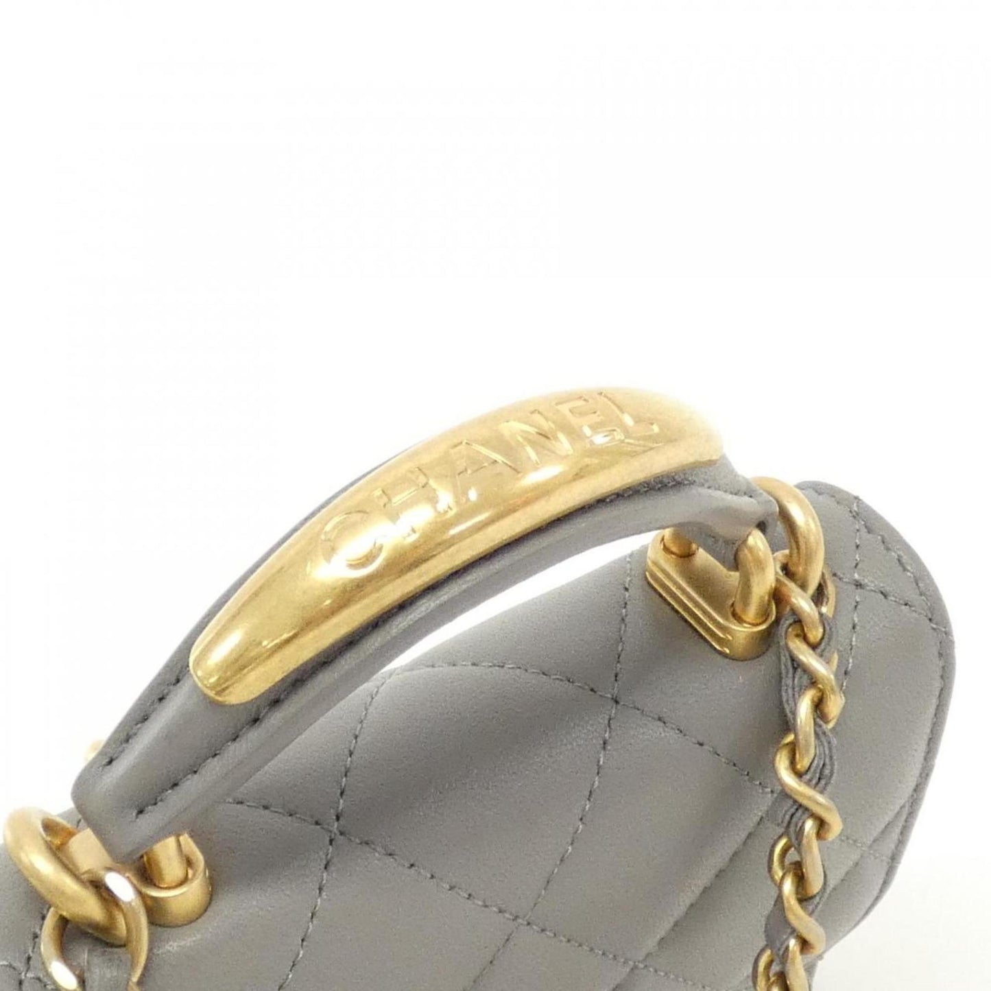 Chanel Leather Handle Bag with Box and Dust Bag