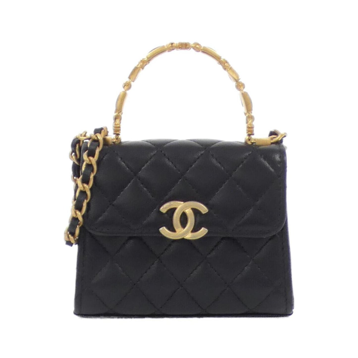 Chanel Leather Coco Handle Bag with Dust Bag and Good Condition