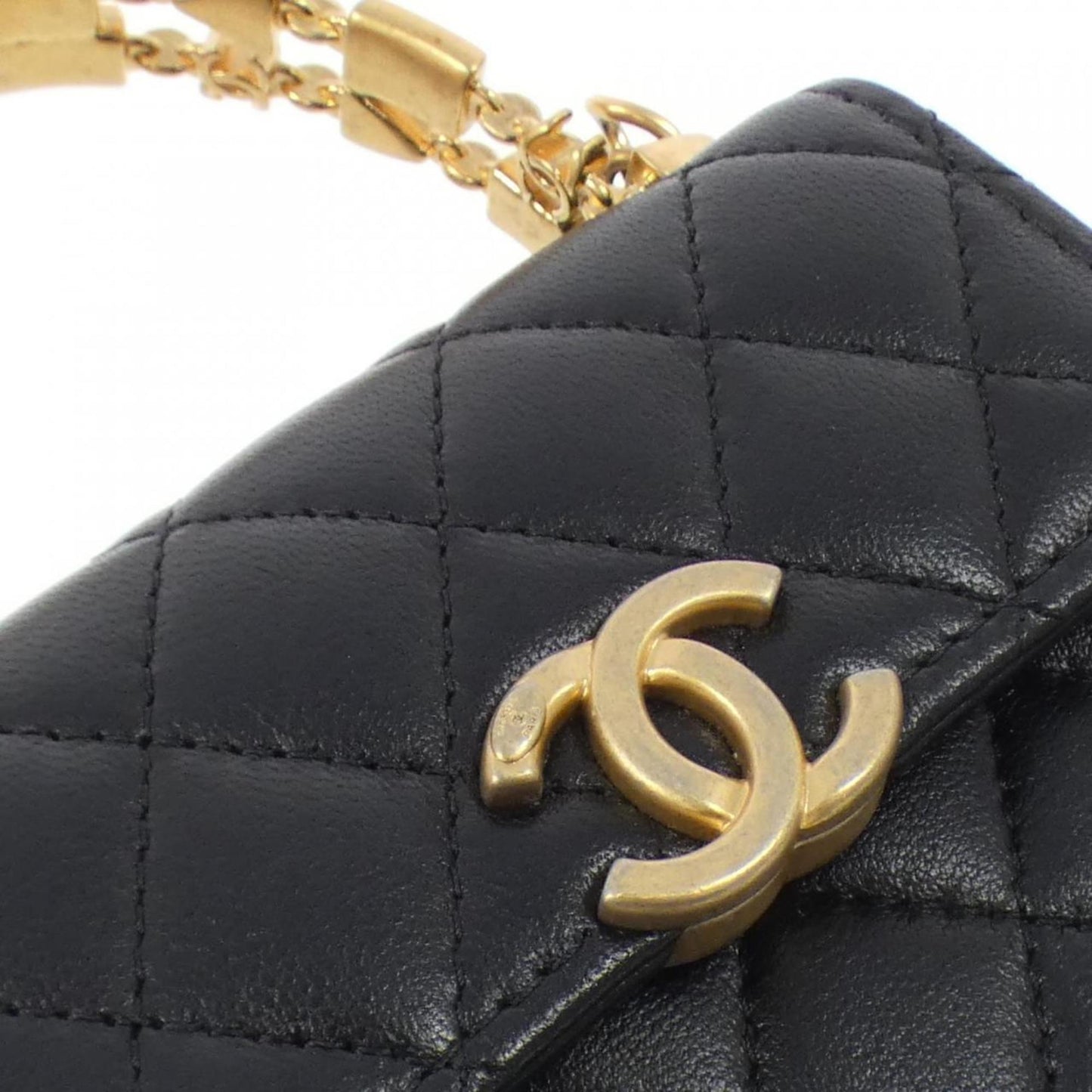 Chanel Leather Coco Handle Bag with Dust Bag and Good Condition