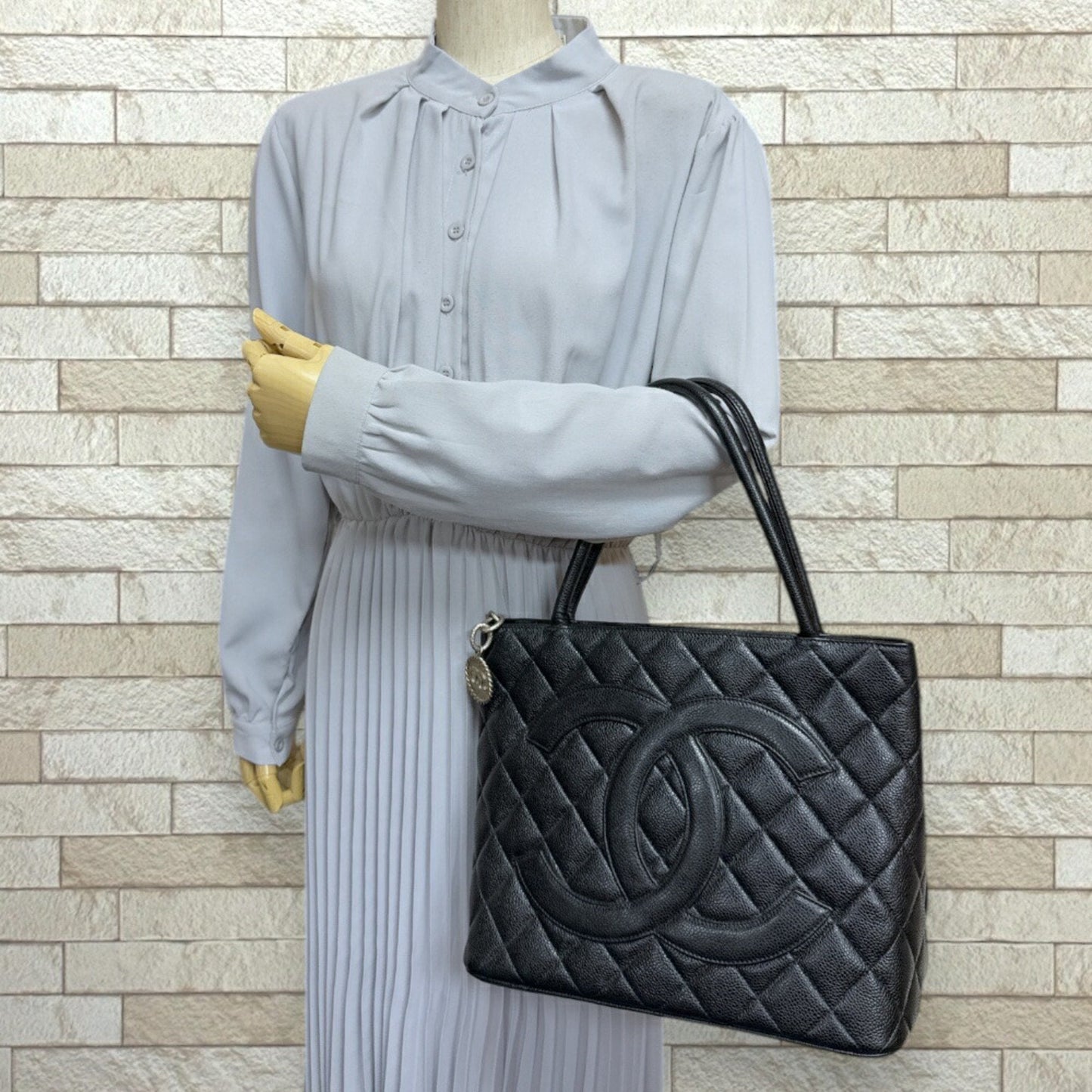 Chanel Leather Medaillon Tote Bag with Minor Wear