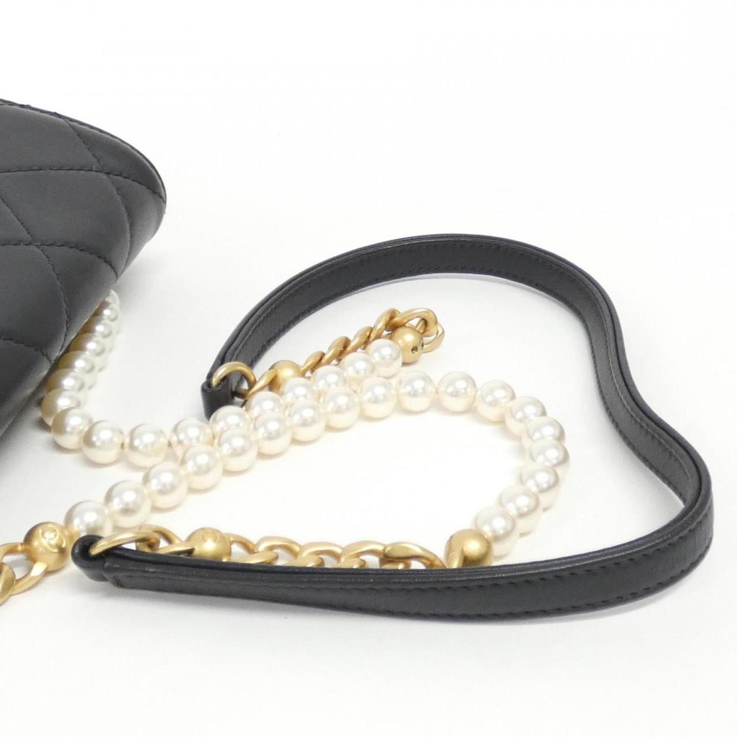 Chanel Luxury Leather Pearl Bag with Dust Bag