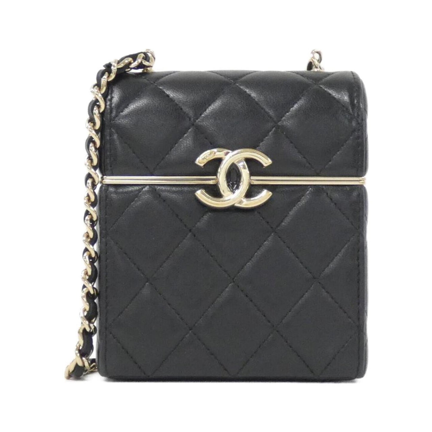 Chanel Leather Vanity Bag with Dust Bag  Card and Mirror