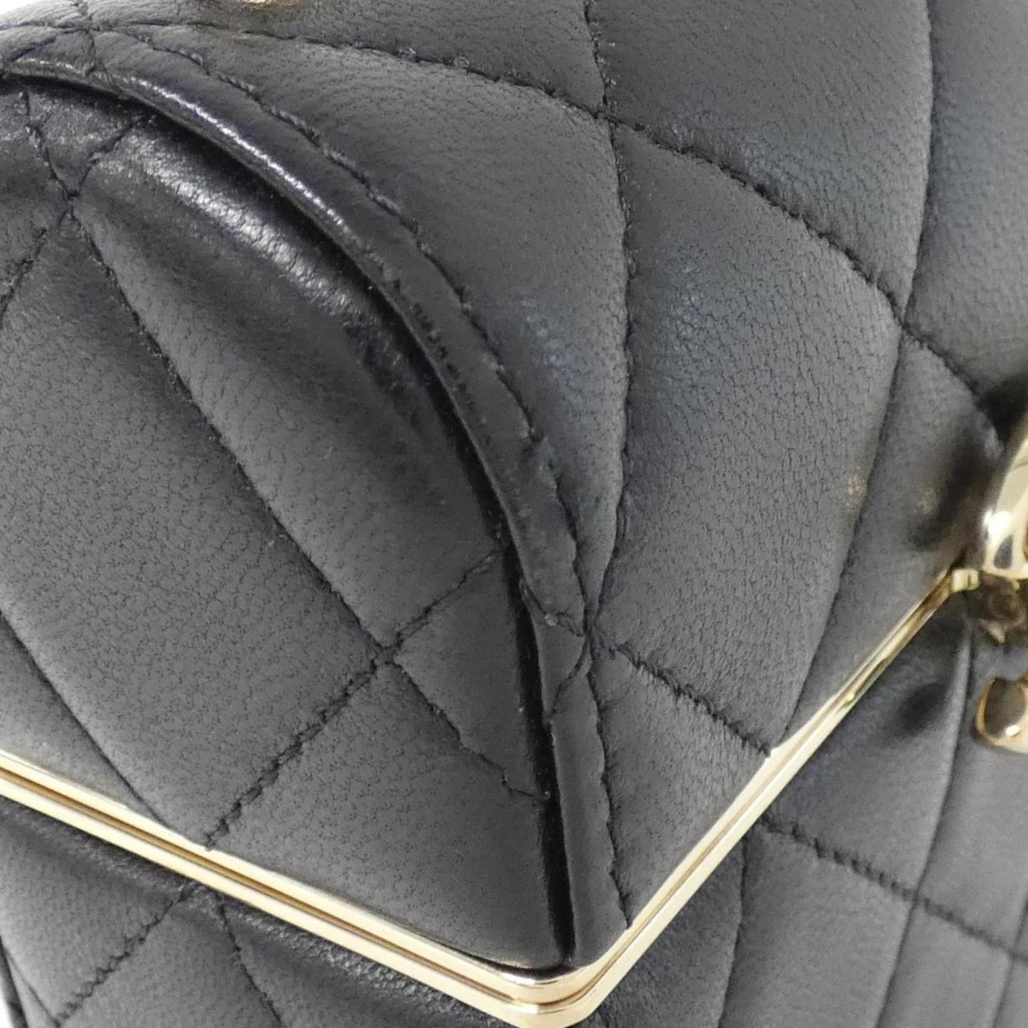 Chanel Leather Vanity Bag with Dust Bag  Card and Mirror