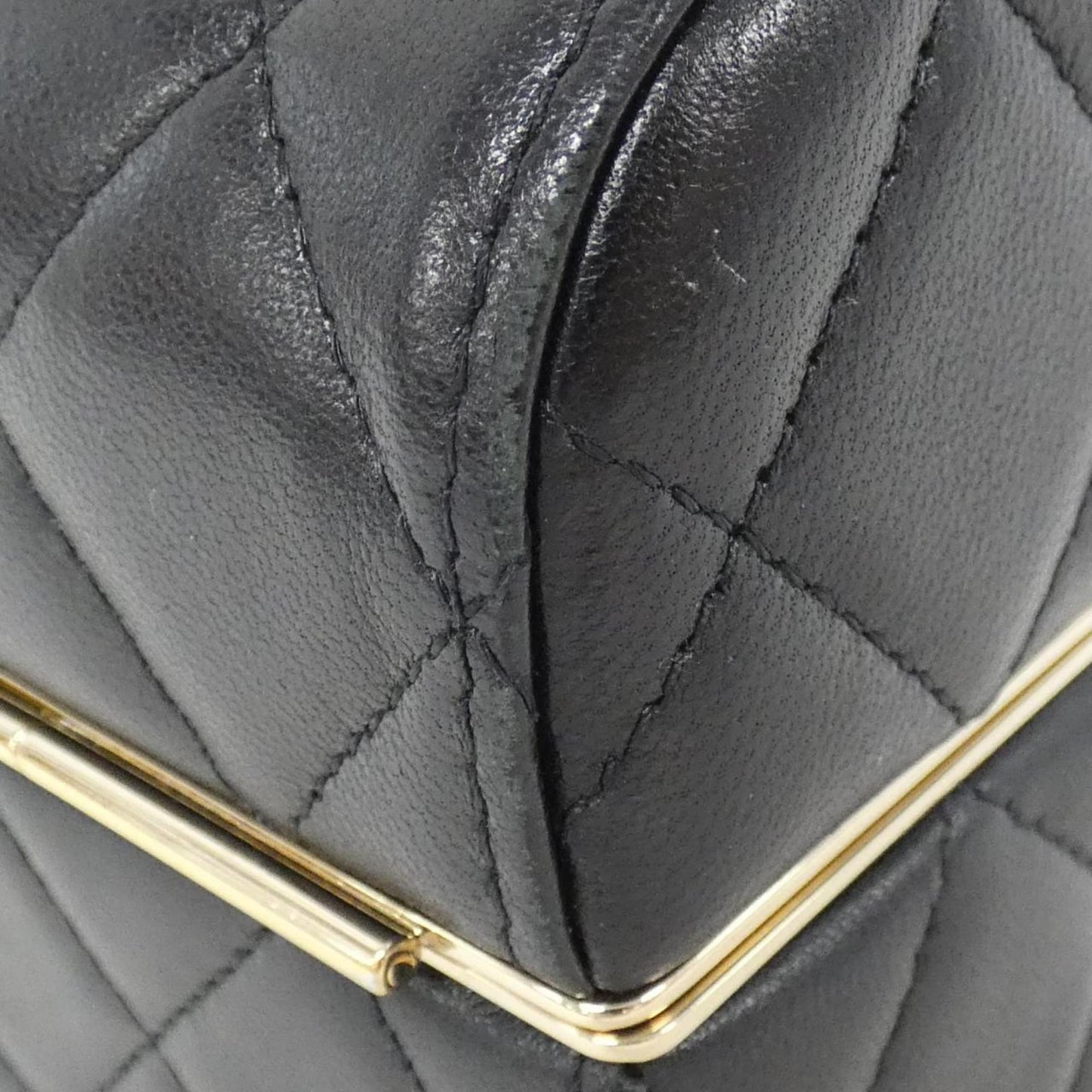 Chanel Leather Vanity Bag with Dust Bag  Card and Mirror