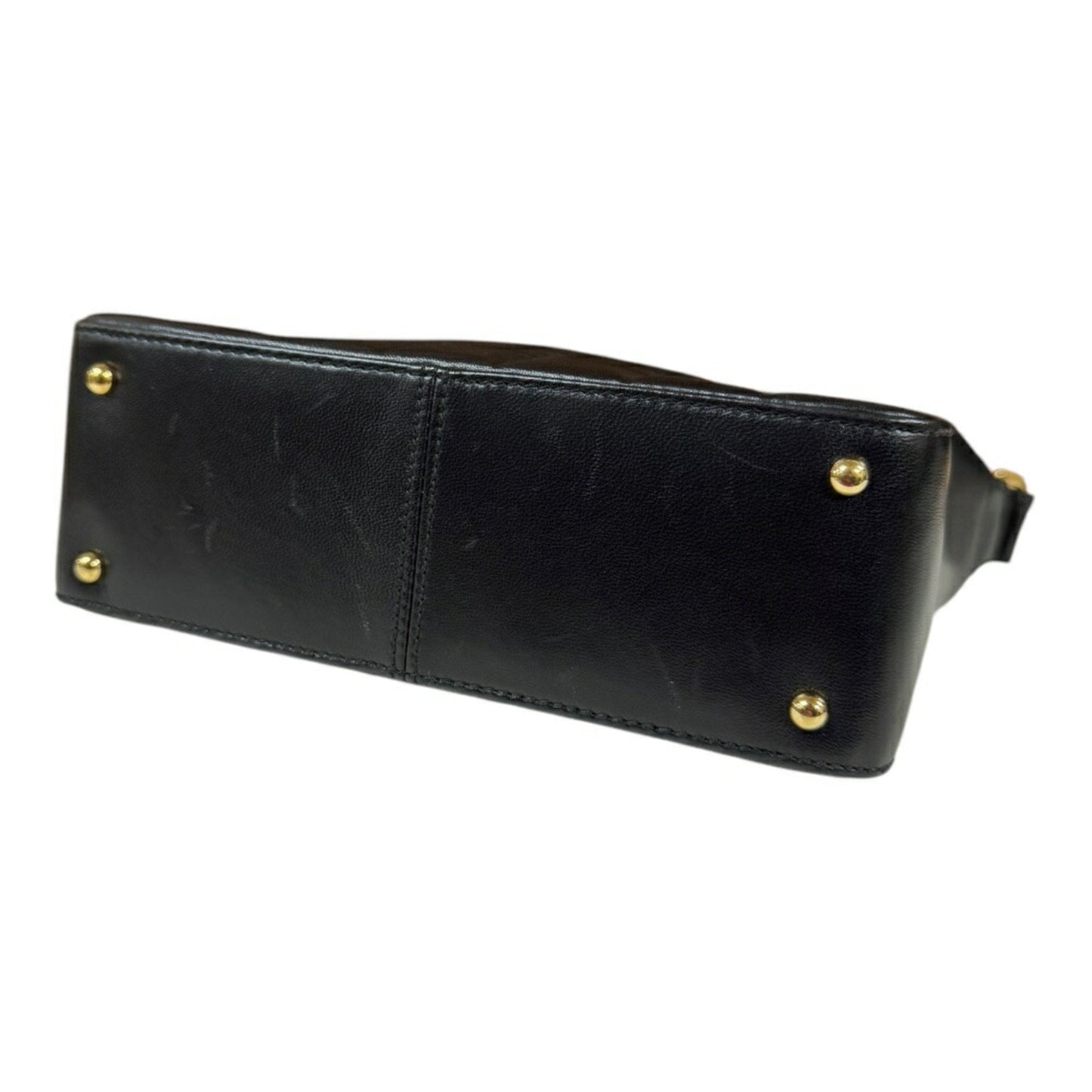 Chanel Leather Chocolate Bar Handbag with Minimal Scratches and Sleek Design