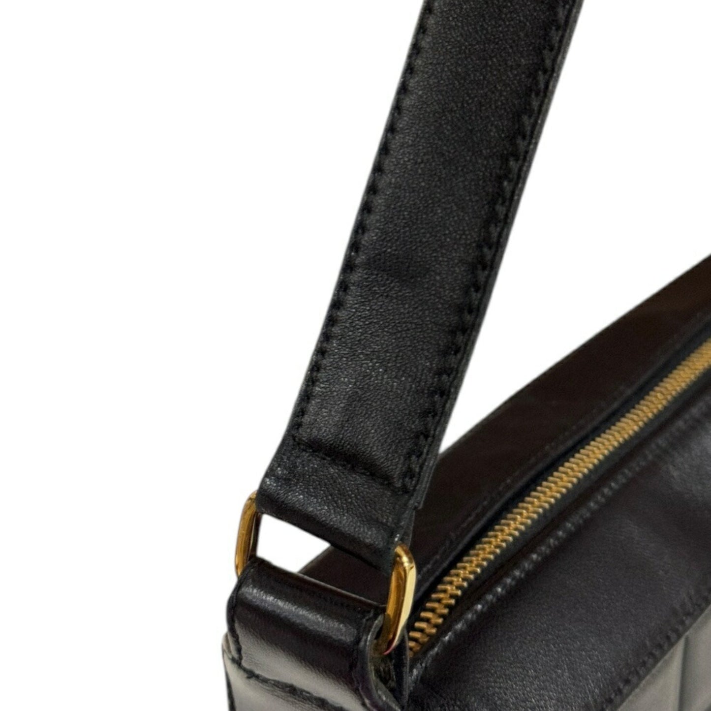 Chanel Leather Chocolate Bar Handbag with Minimal Scratches and Sleek Design