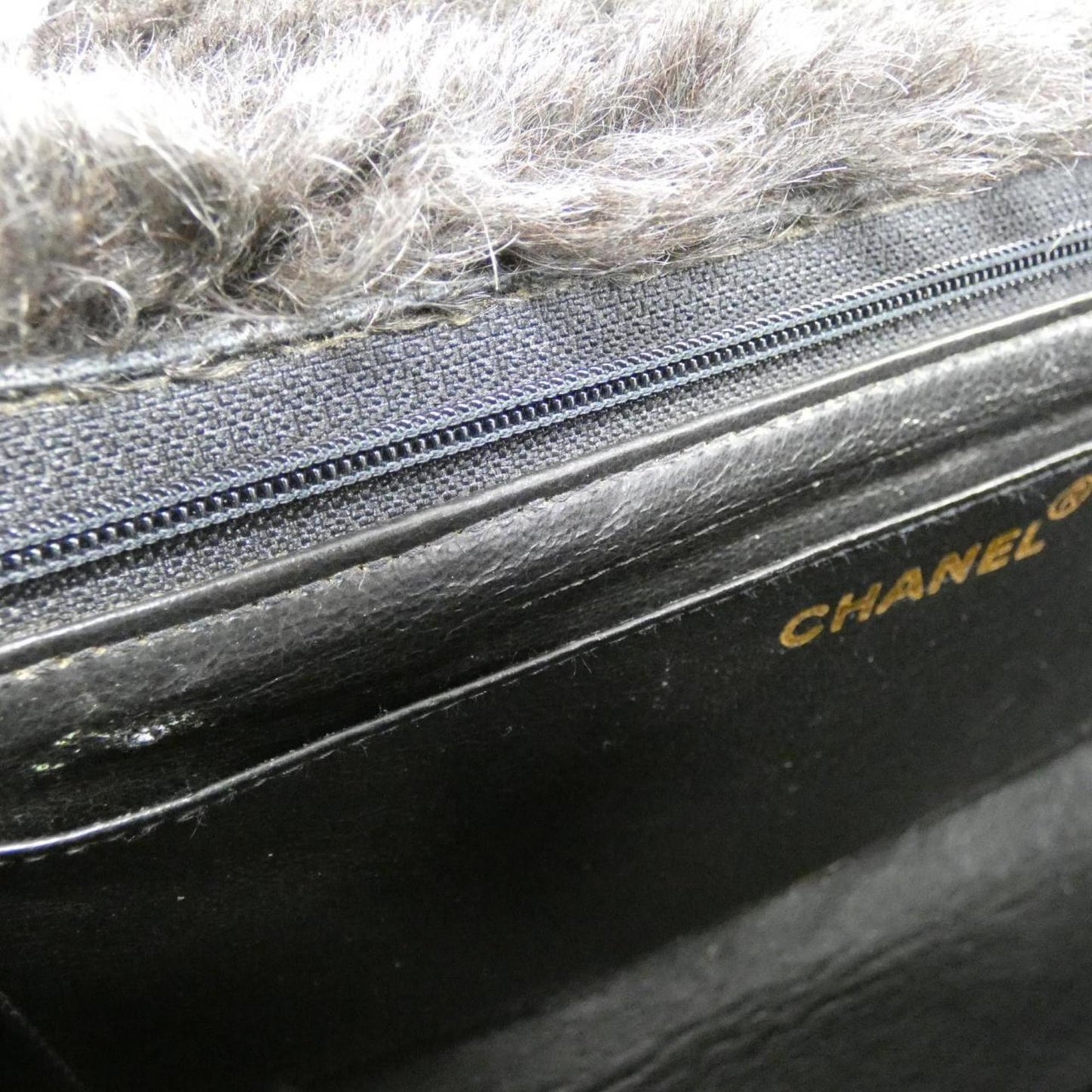 Chanel Fur Handle Bag with  Card