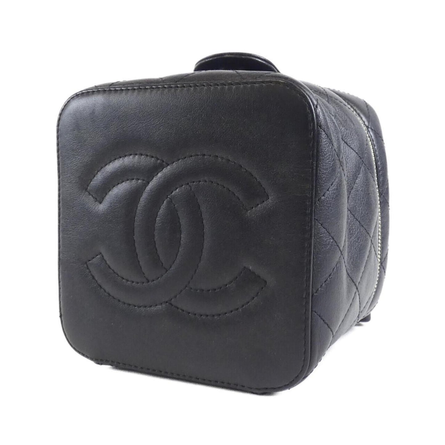 Chanel Leather Vanity Bag with Dust Bag and Mirror
