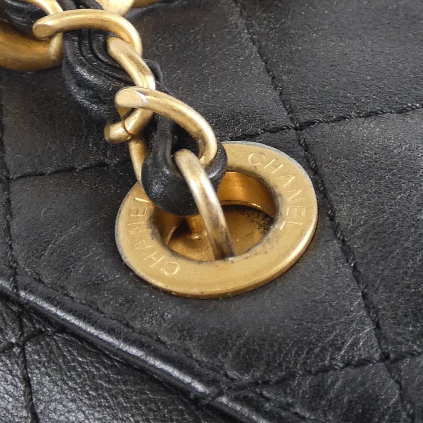 Chanel Leather Vanity Bag with Dust Bag and Mirror