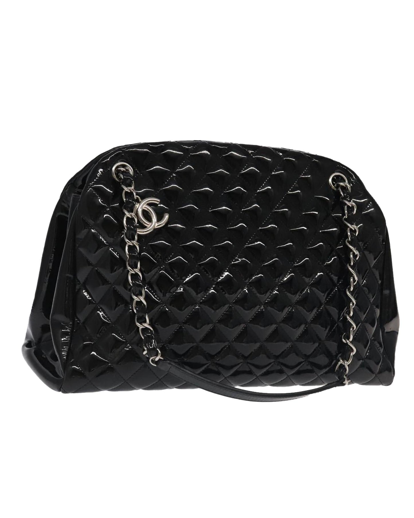 CHANEL Matelasse Chain Shoulder Bag with Enamel Finish and CC Logo