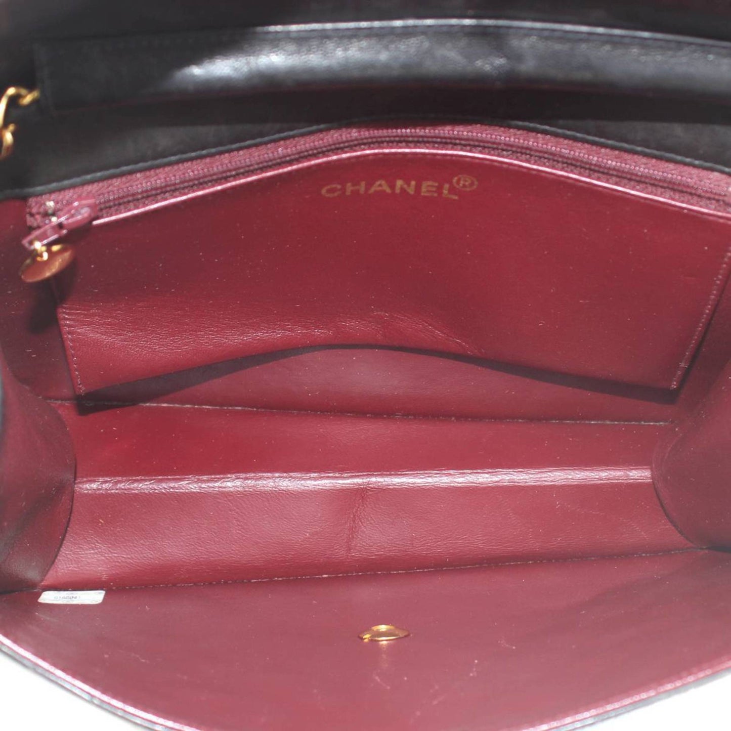 Chanel Timeless Leather Handbag with Box and ity Card
