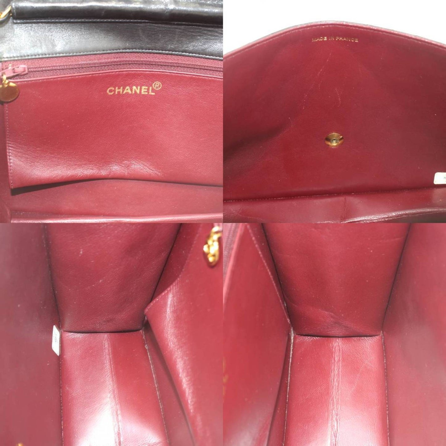 Chanel Timeless Leather Handbag with Box and ity Card