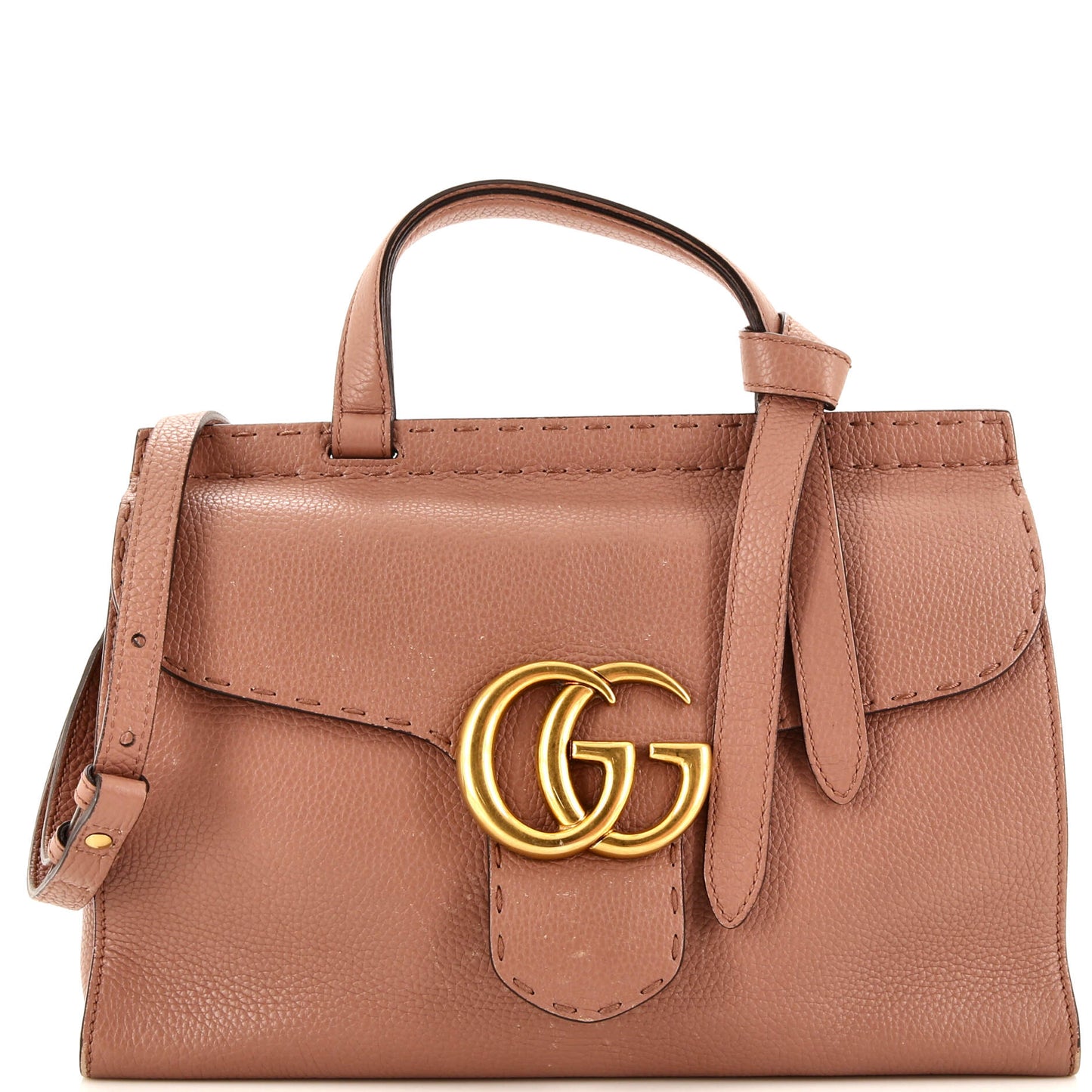 GG Marmont Top Handle Bag Leather Small