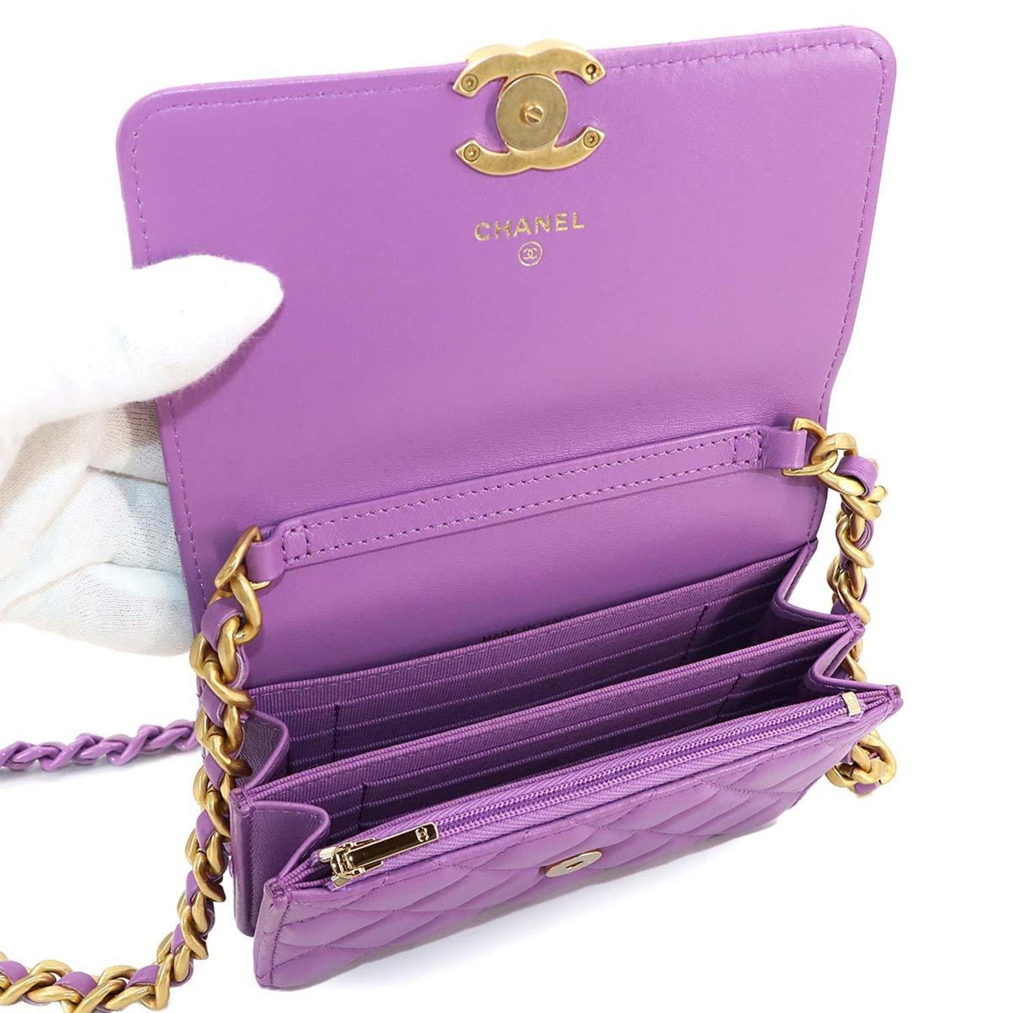 Chanel Leather Shoulder Bag with Dust Bag and  Card