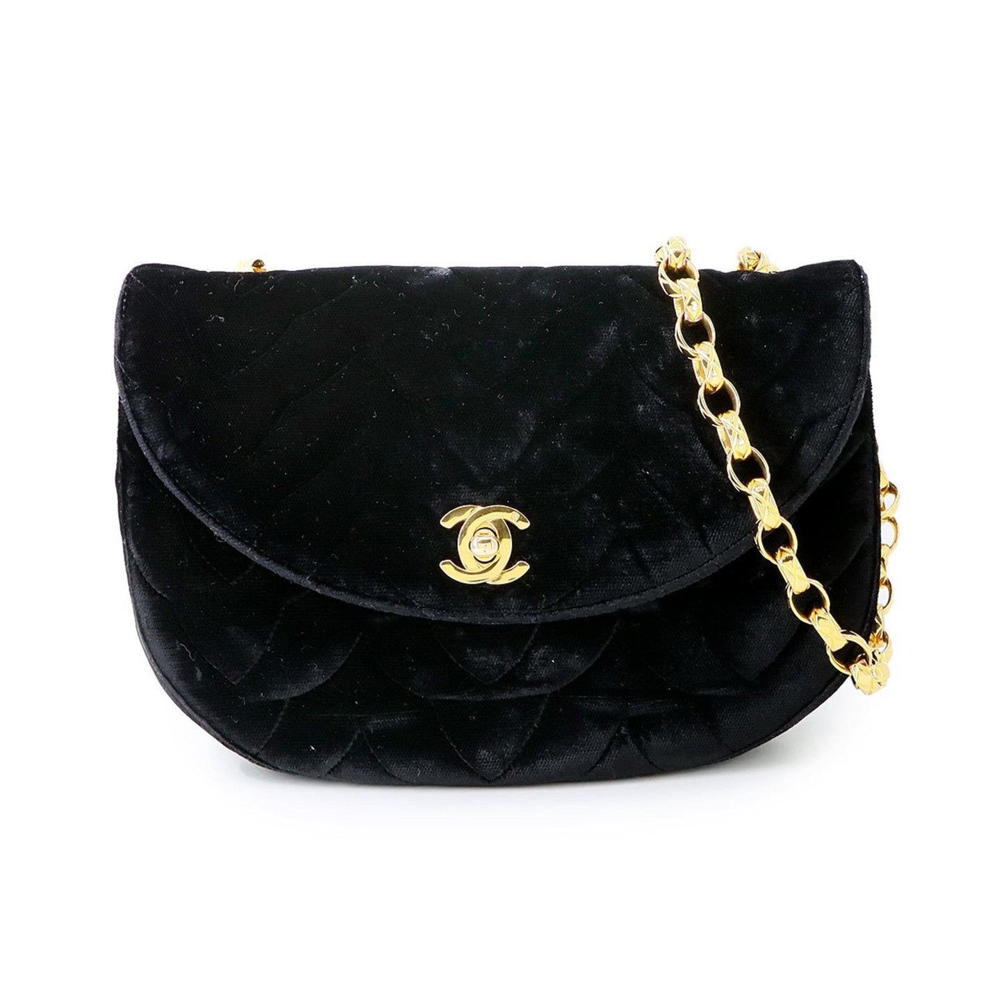 Chanel Velvet Quilted Shoulder Bag