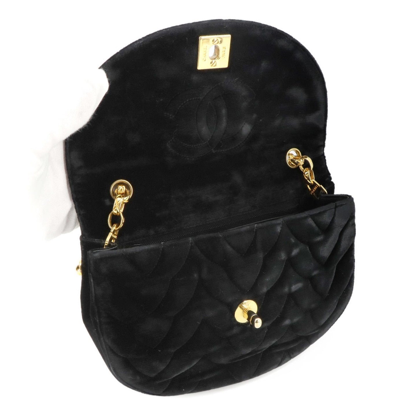 Chanel Velvet Quilted Shoulder Bag