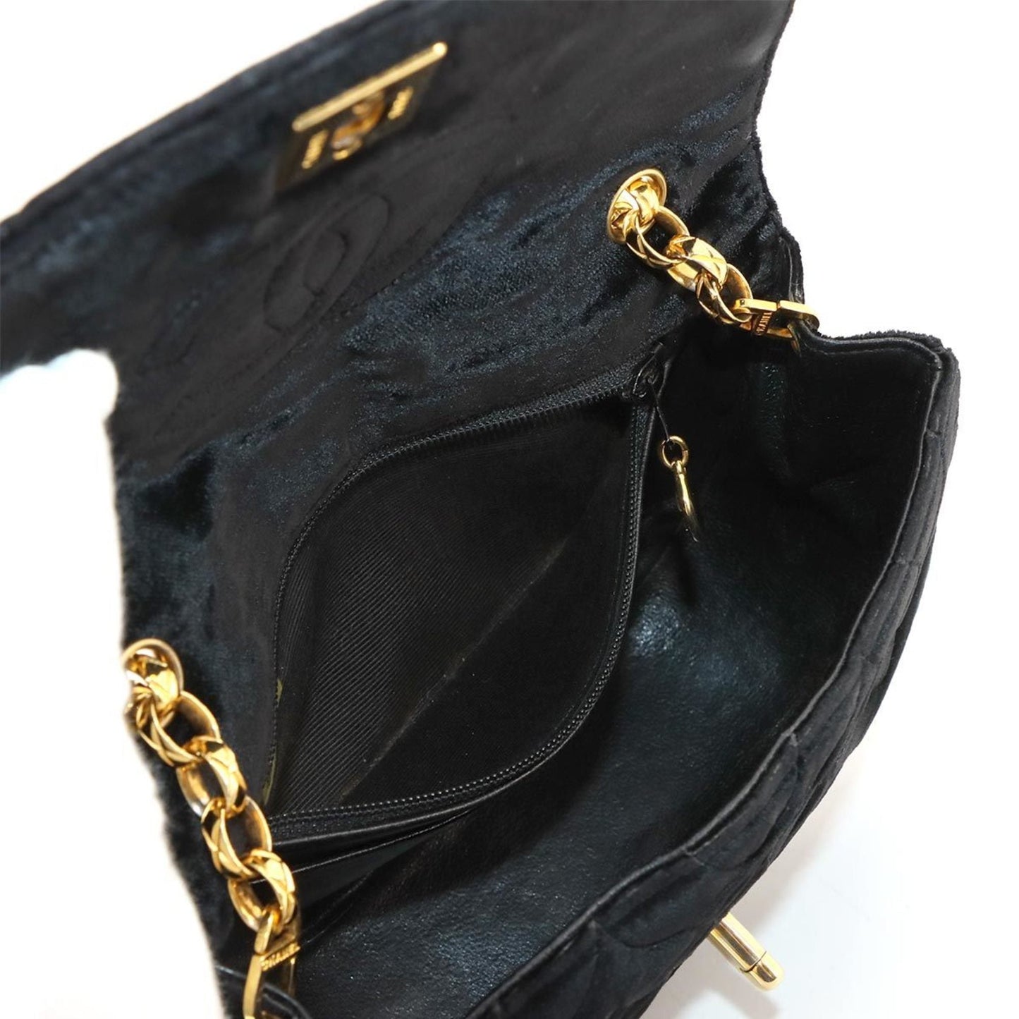 Chanel Velvet Quilted Shoulder Bag