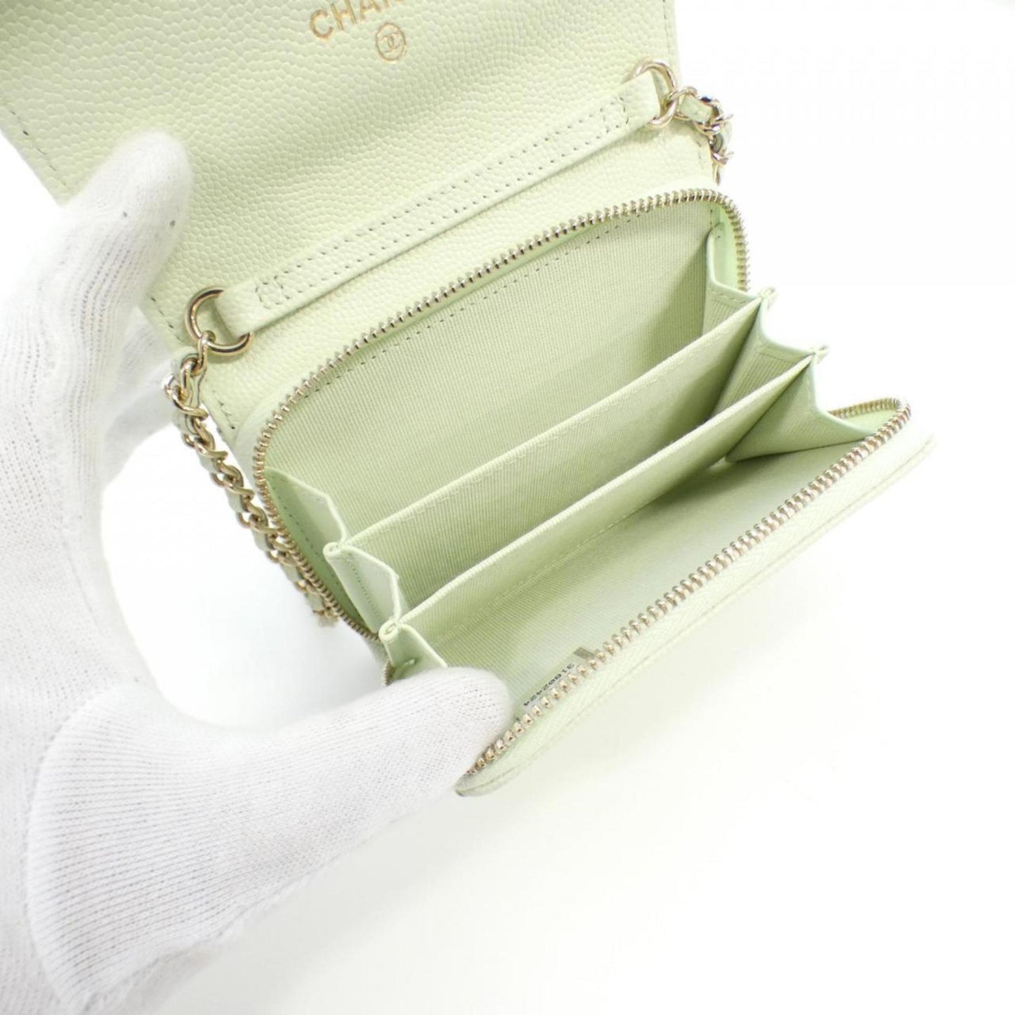 Chanel Leather Card Holder with Dust Bag and  Card