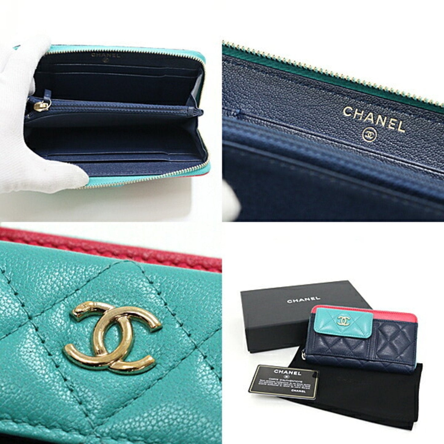 Chanel Luxury Leather Wallet with Box and Dust Bag