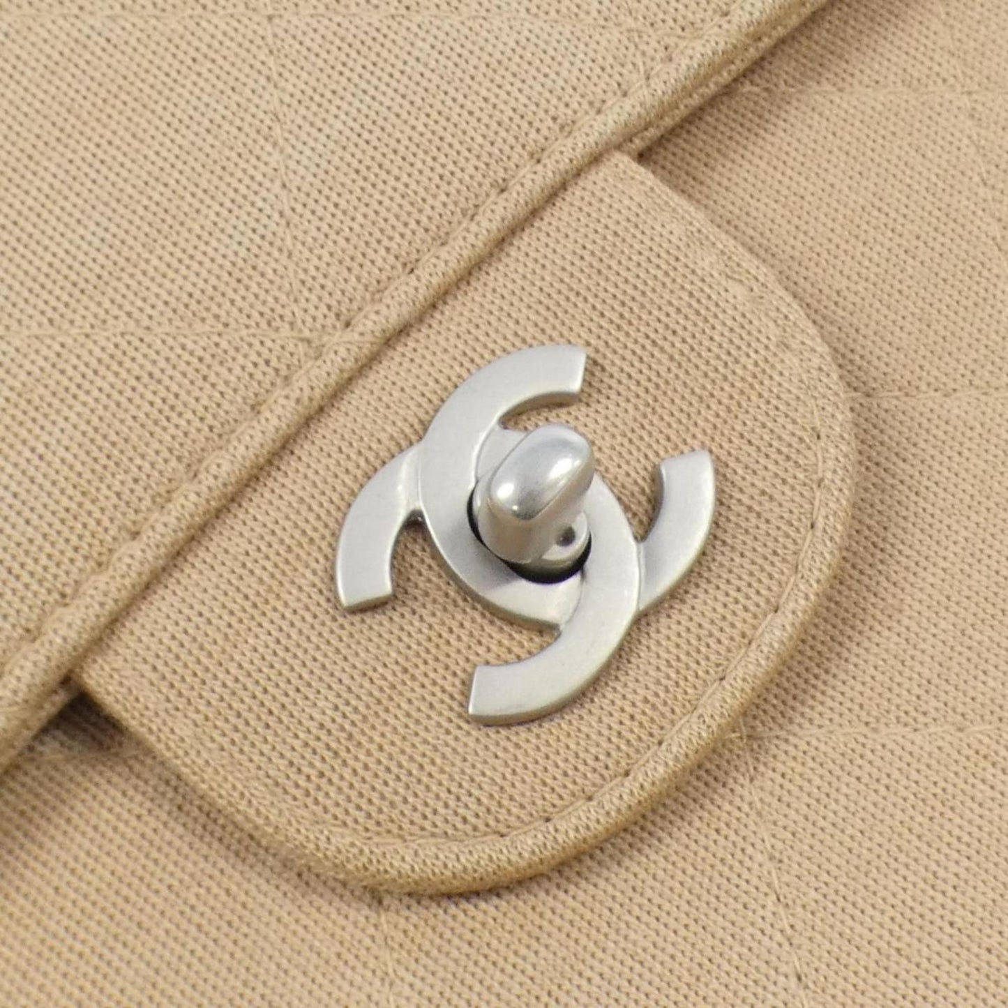 Chanel Canvas Single Flap Bag with Box and Dust Bag