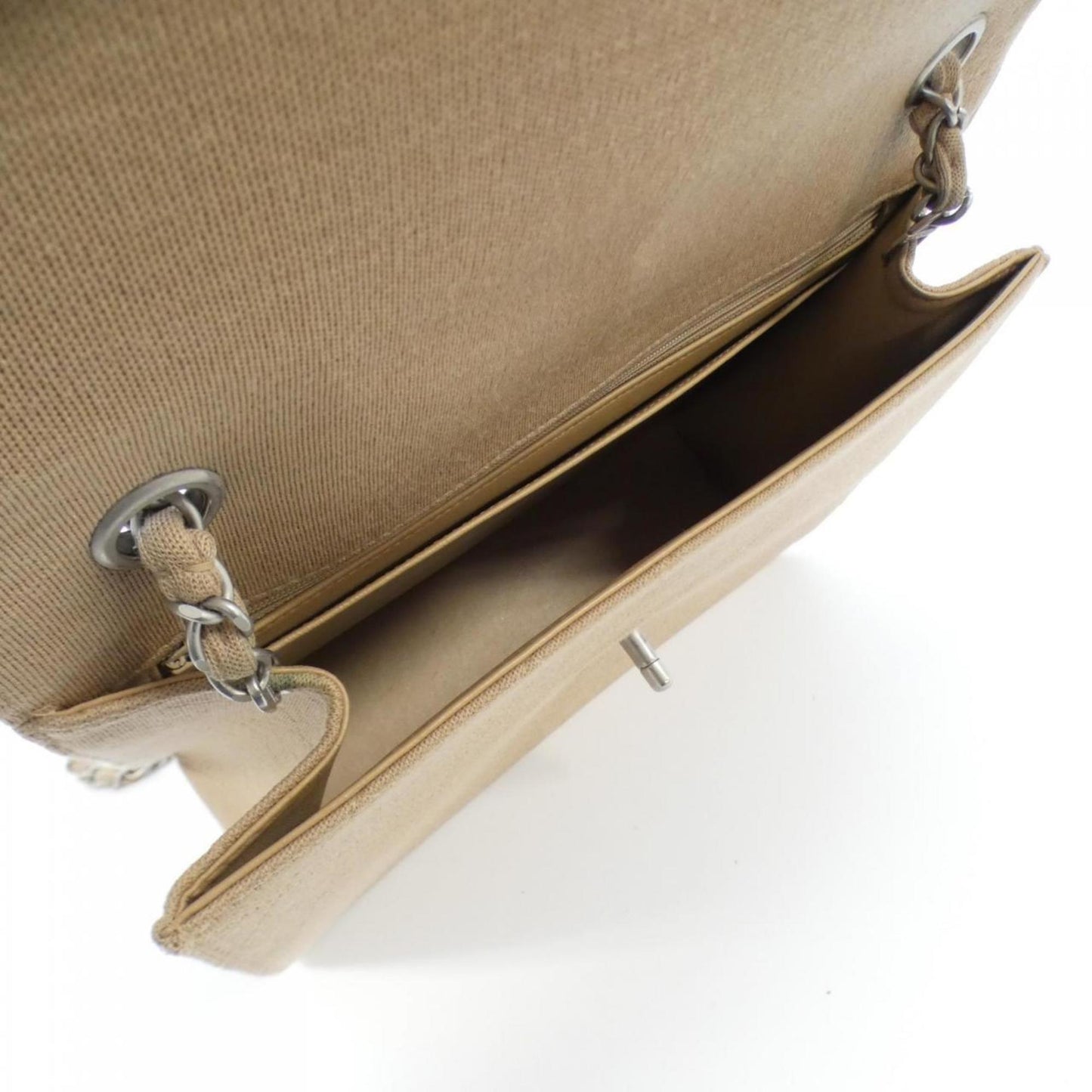 Chanel Canvas Single Flap Bag with Box and Dust Bag