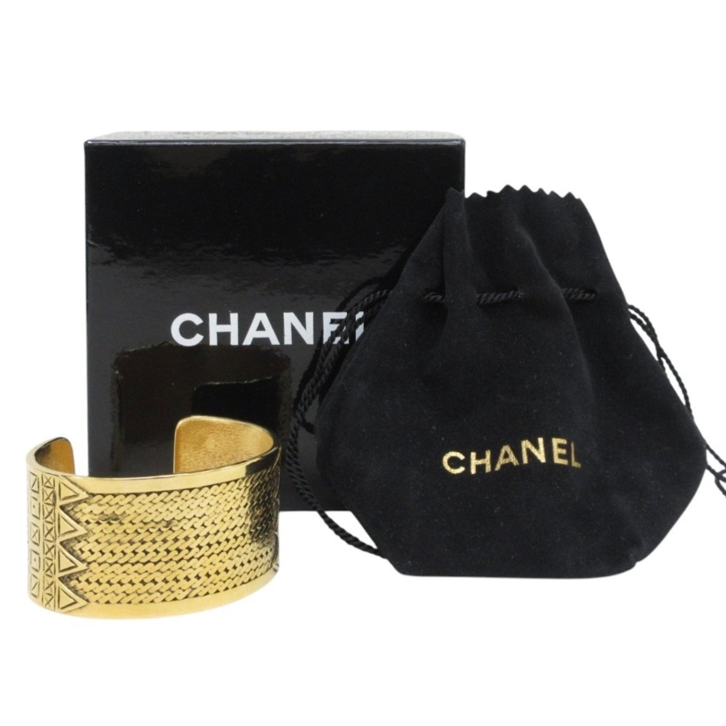 Chanel Gold Plated Bracelet with Box and Dust Bag