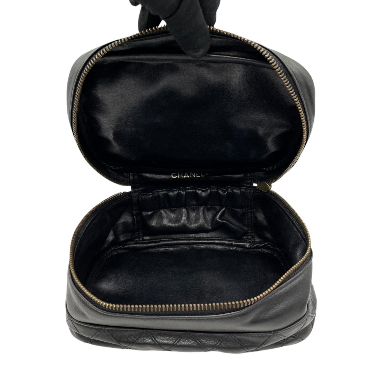 Chanel Leather Vanity Bag with  Card and Italian Craftsmanship