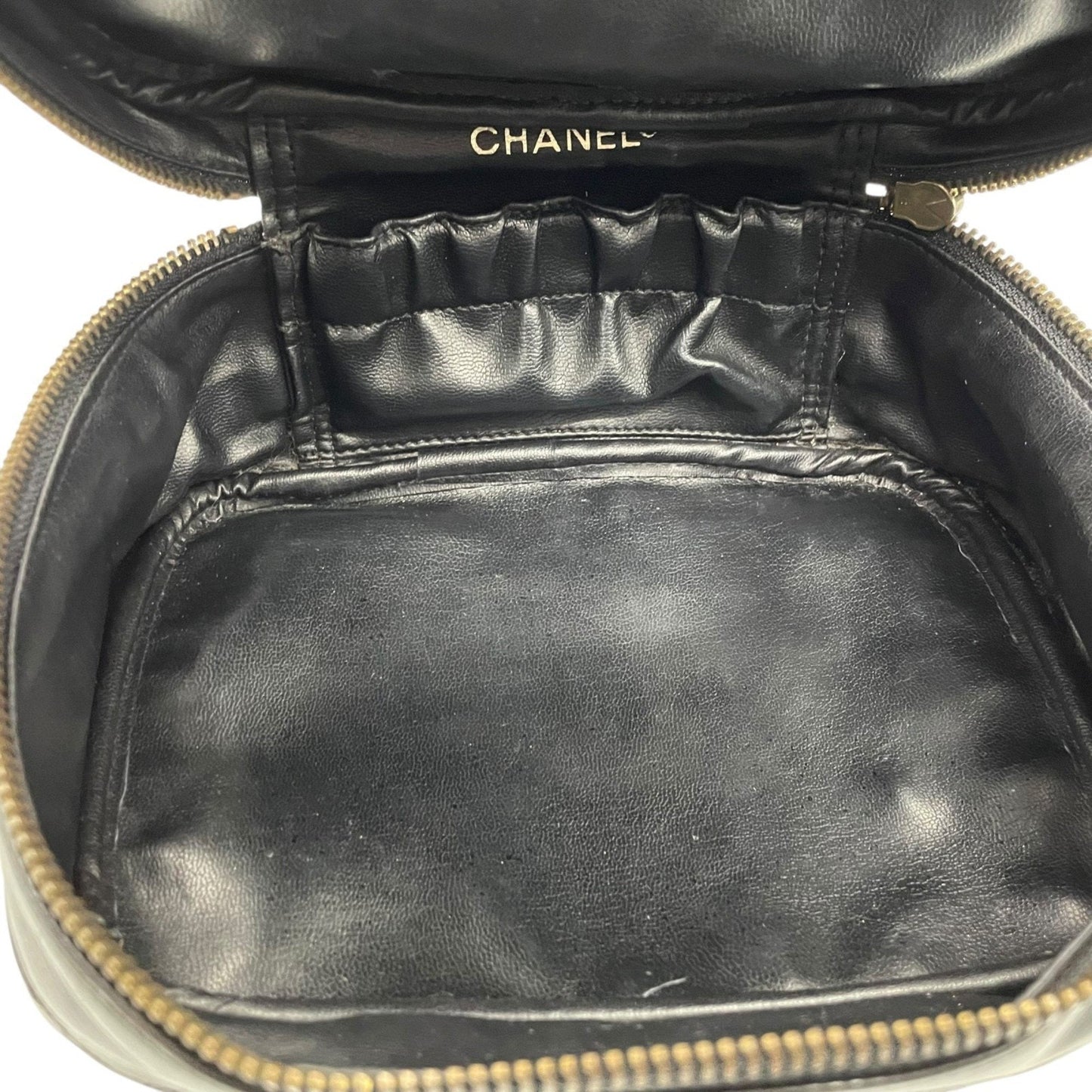 Chanel Leather Vanity Bag with  Card and Italian Craftsmanship