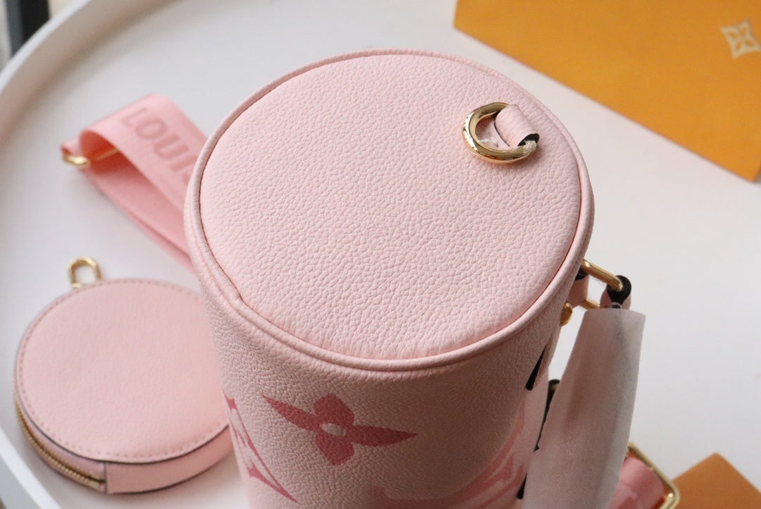 LV Papillon GLAMI Monogram Empreinte Bouton De Rose Pink For Women, WomenÃ¢â‚¬â„¢s Handbags, Shoulder And Crossbody Bags 7.9in/20cm LV M45707